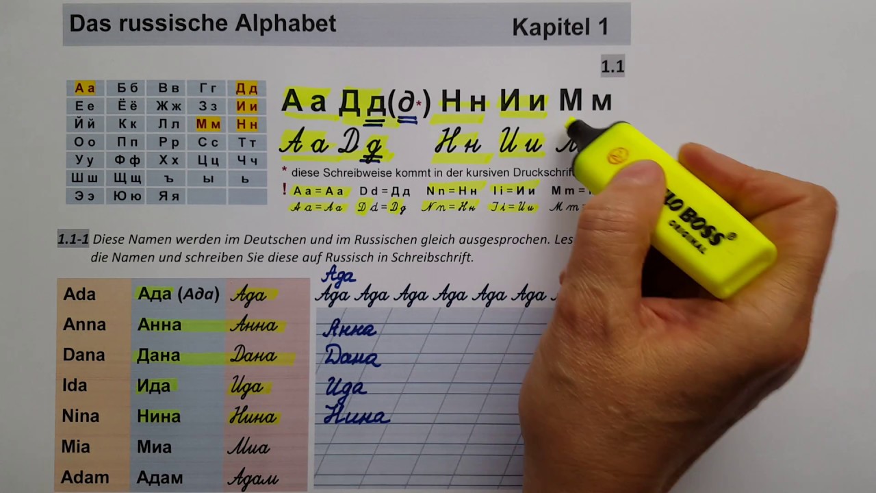 RUSSISCH FÜR TOTALE ANFÄNGER (1). Russisch lernen. 5 Minuten für das russische Alphabet.