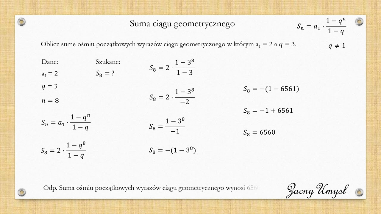 Suma ciągu geometrycznego #1