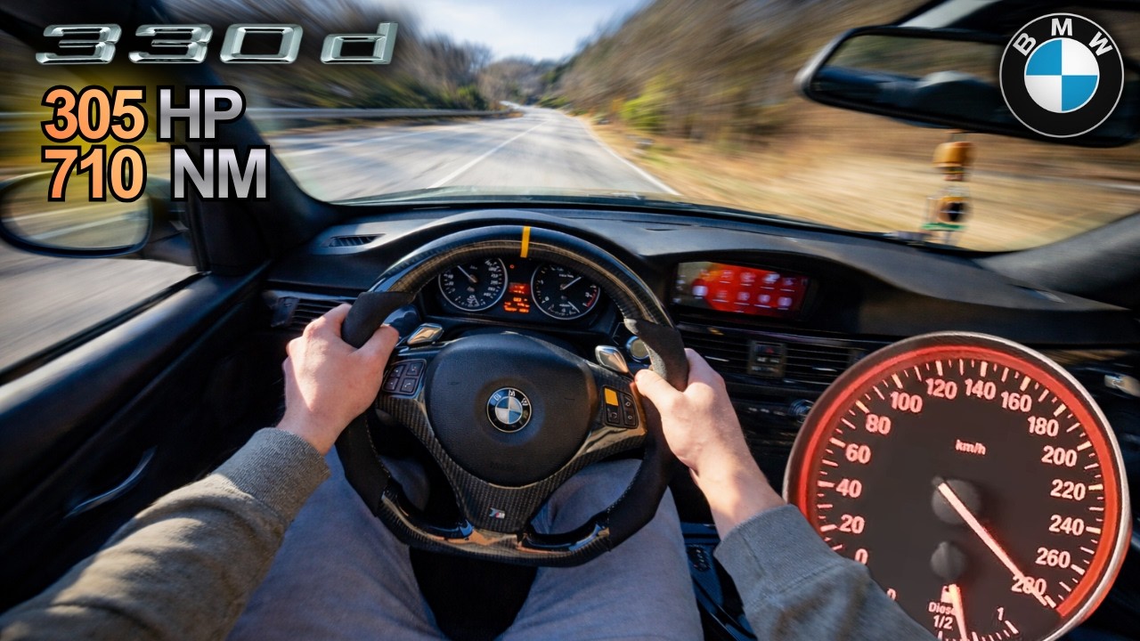 POV PURE DRIVING *305 HP - 710 NM* BMW 330D E92 | Double MIC STRAIGHT PIPE!