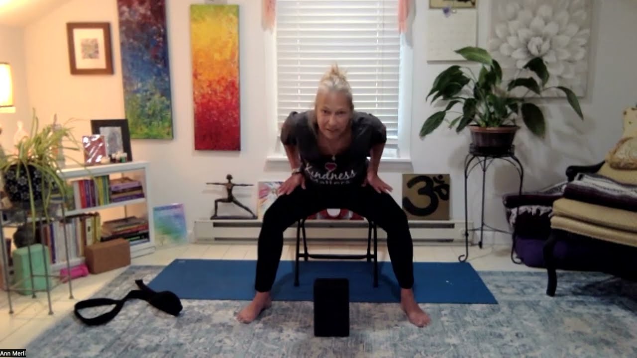 Chair Yoga 60 Minutes Using a Strap and a Block