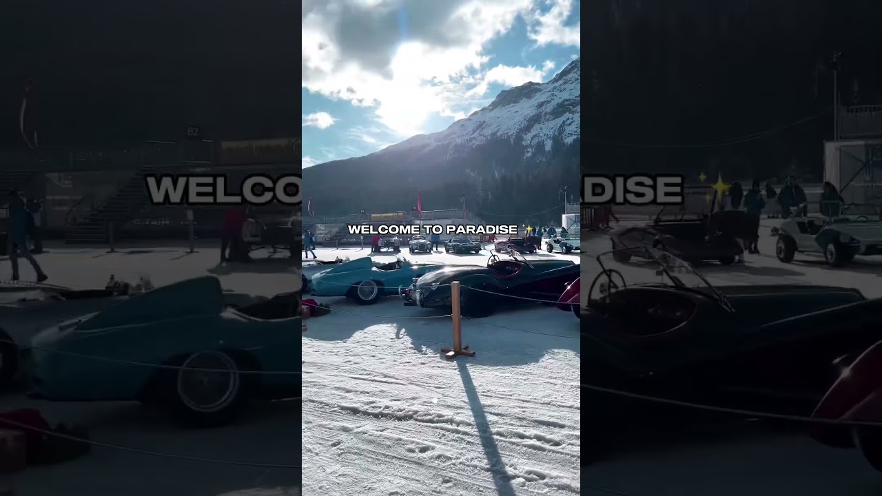 Classic supercar racing on ice in Switzerland.