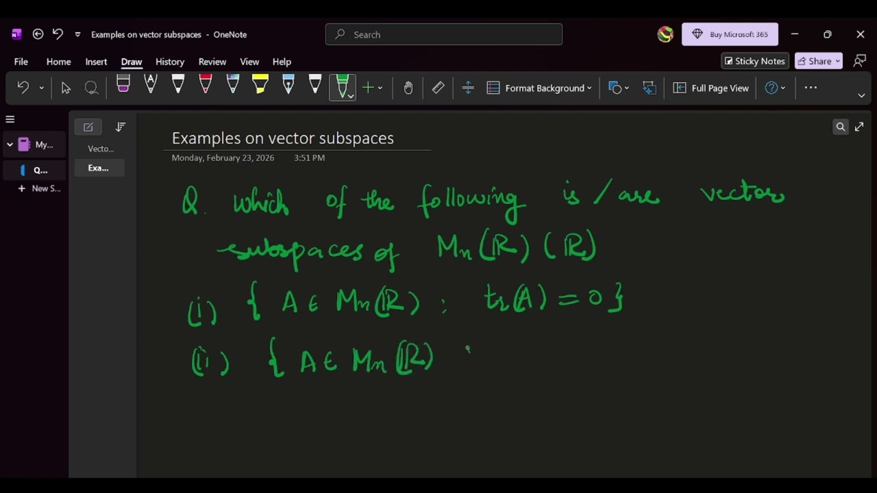 Example of Vector Subspace #maths #csirnet 