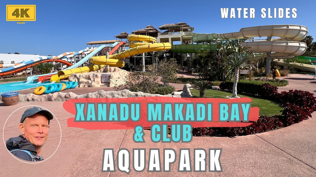 Xanadu Makadi Bay and Xanadu Club - Aquapark - ALL WATER SLIDES - Full Tour - [4K]