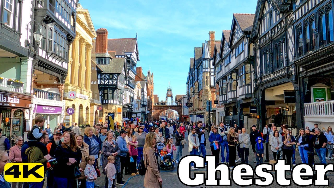 CHESTER City Centre Tour One of the most Beautiful cities in ENGLAND United Kingdom