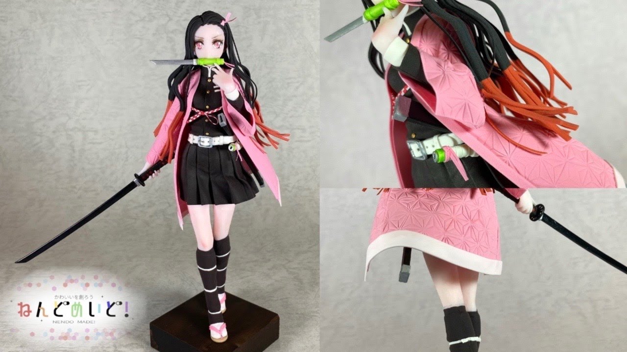 【鬼滅の刃 / Demon Slayer】竈門禰󠄀豆子(鬼殺隊ver.)  100均粘土フィギュア／Nezuko Sculpting anime figures