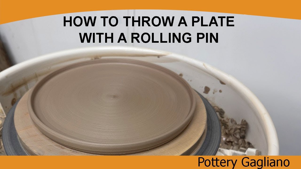 How to make a plate on the pottery wheel with a rolloing pin. #pottery #potterywheel