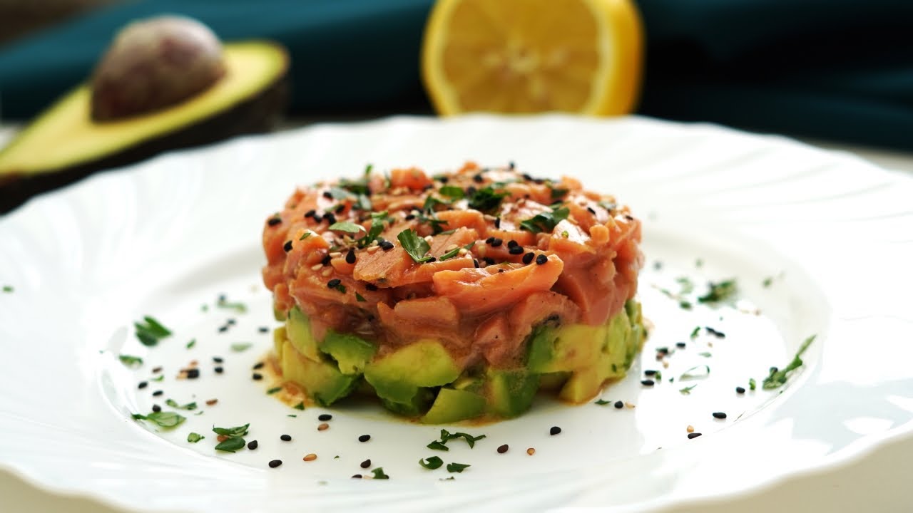 Быстрая и вкусная закуска 😍 тартар из лосося с авокадо ❗️