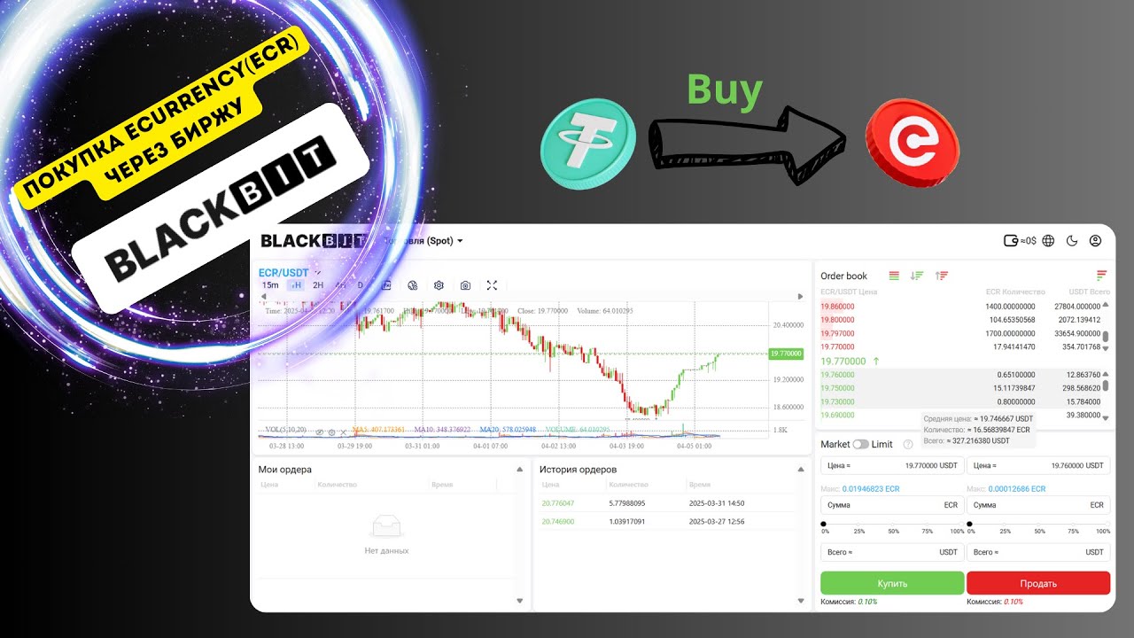 Покупка eCurrency через биржу BlacBit