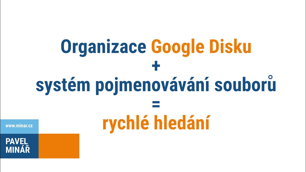 Organizace Google Disku 🗂️ + systém pojmenovávání souborů 🔤 = rychlé hledání 🚀