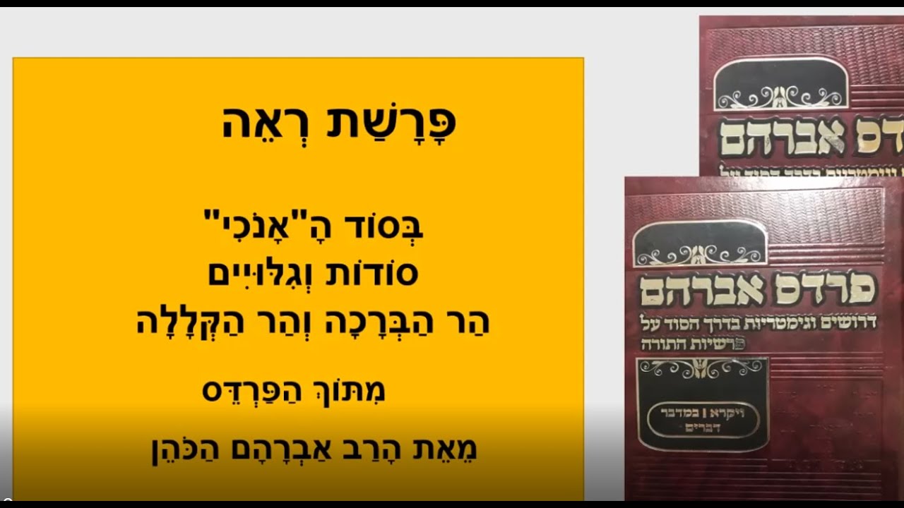 השיעור השבועי עם הרב אברהם הכהן - פרשת ראה - התשפ