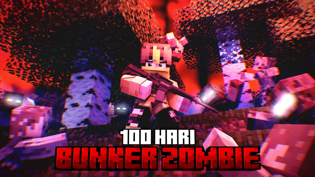 100 Hari Minecraft Bunker Zombie