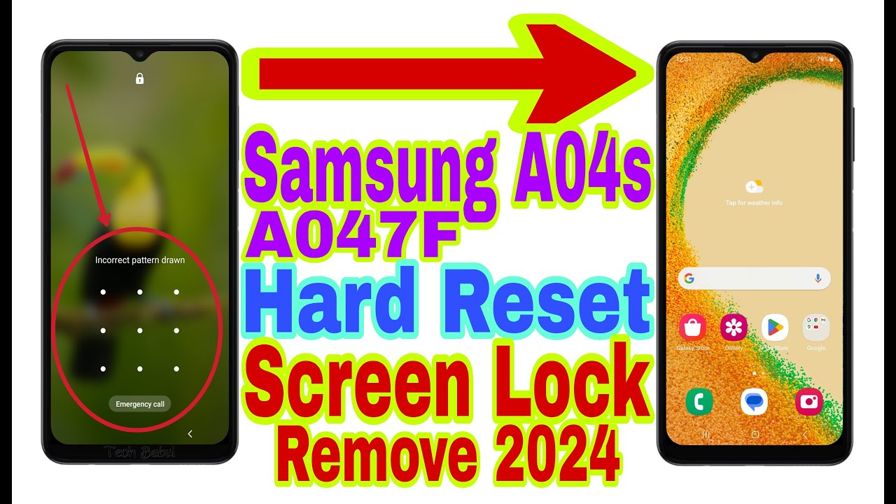 Samsung A04s (A047F) Remove Screen Lock/Hard Reset 2024 || Unlock Pattern/Pin/Password 100% Working