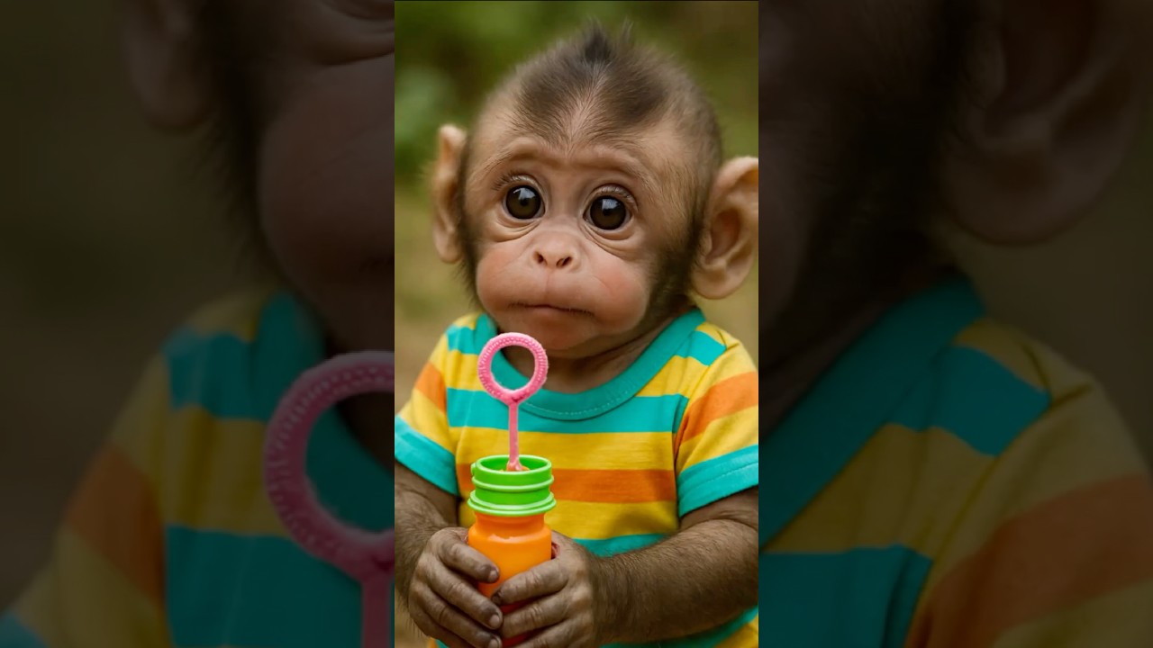 Baby Monkey Tried to Eat the Toy&hellip; But Magic Happened! 🪄🐒✨