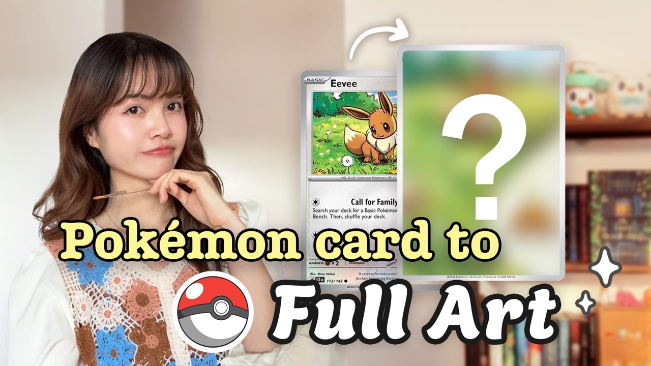 Rip & Paint 🎨 - Turning a base Pokemon card to full art! | painting, extending card art
