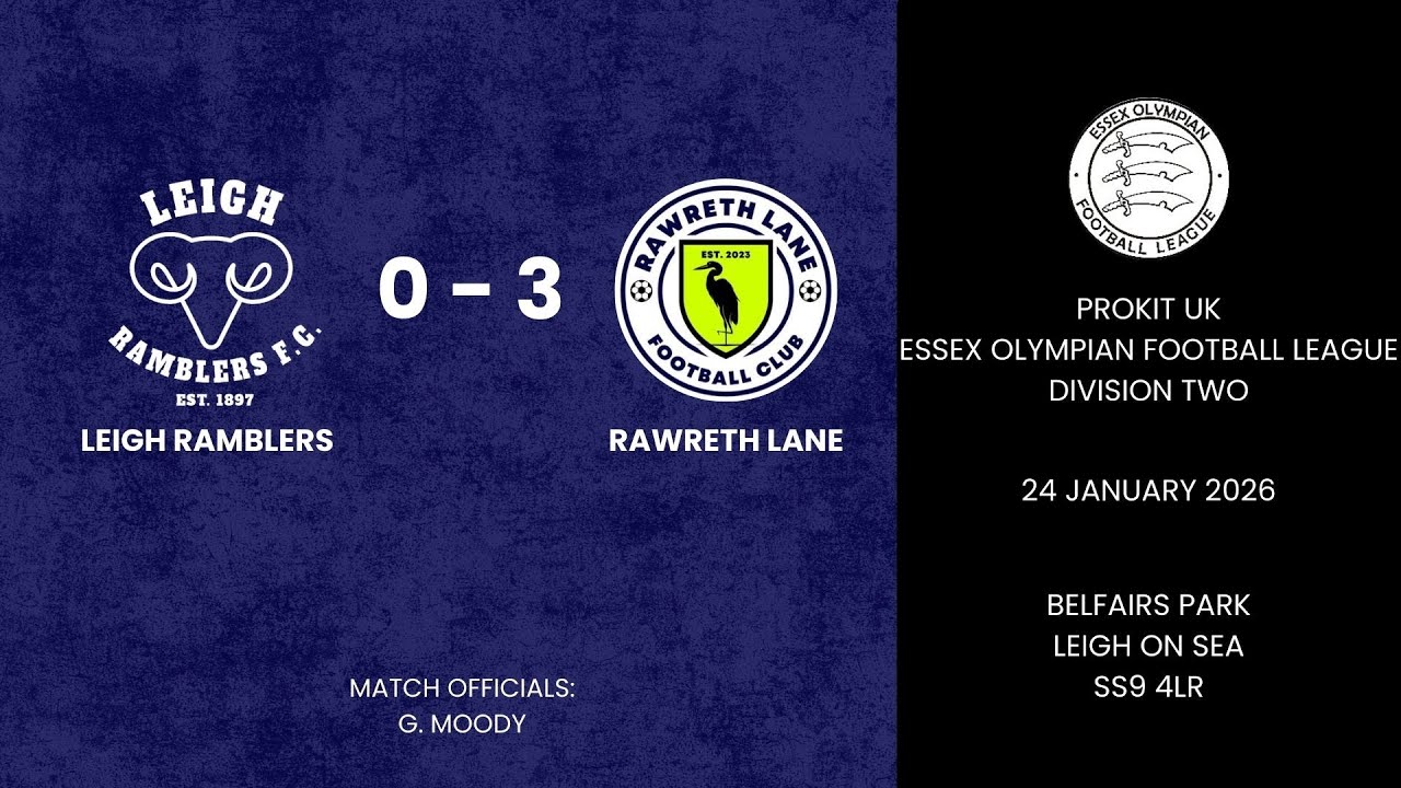 Leigh Ramblers Reserves 0 - 3 Rawreth Lane - 24/01/2026