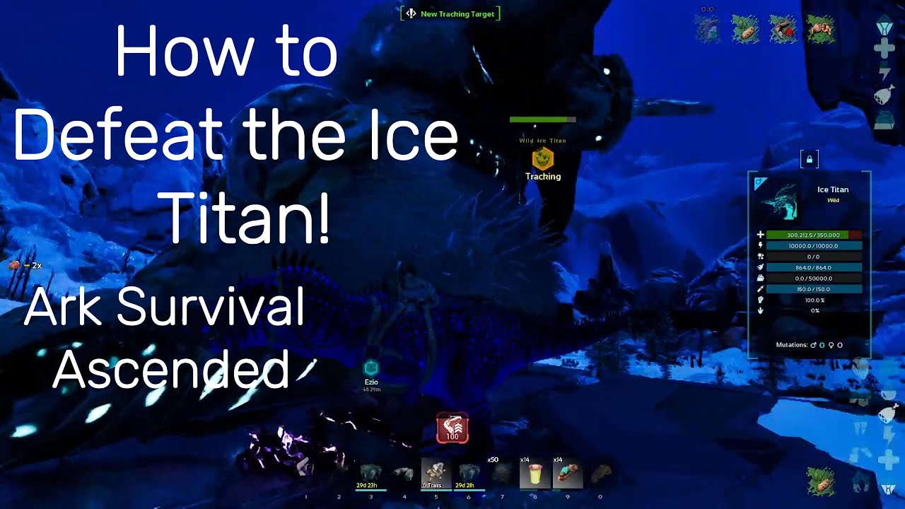 How To easily Defeat the Ice Titan SOLO! -Ark survival ascended