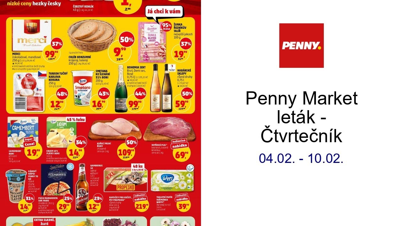 Penny Market let&aacute;k - Čtvrtečn&iacute;k 04.02. - 10.02.