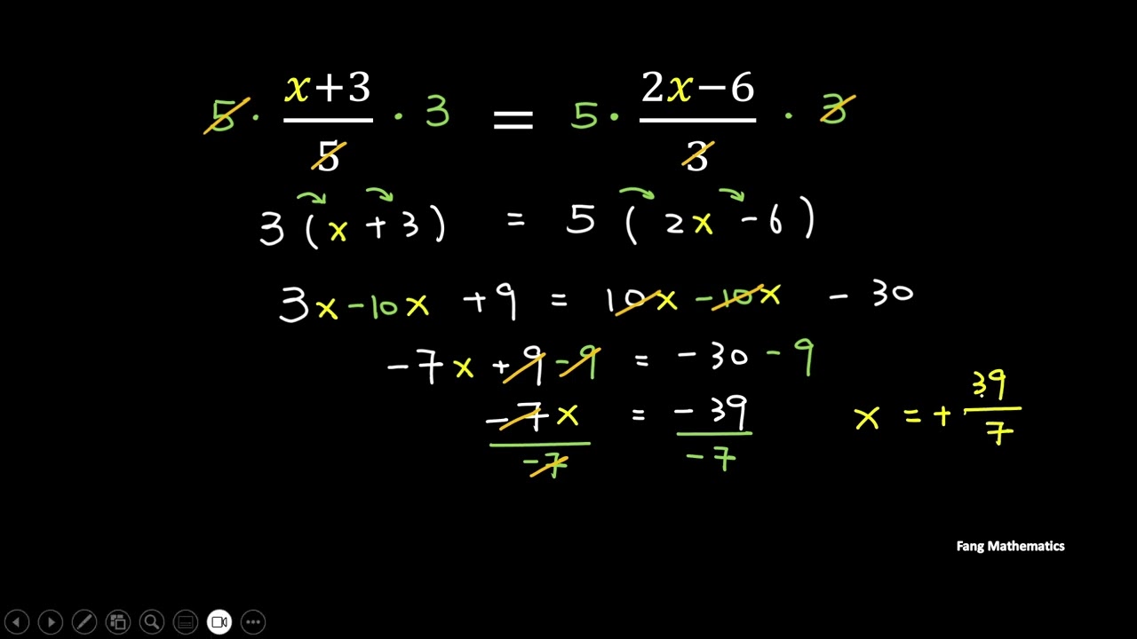 Solving Linear Equation（Part 2) Variable on both side of the equation | in 10 min | Fang Mathematics