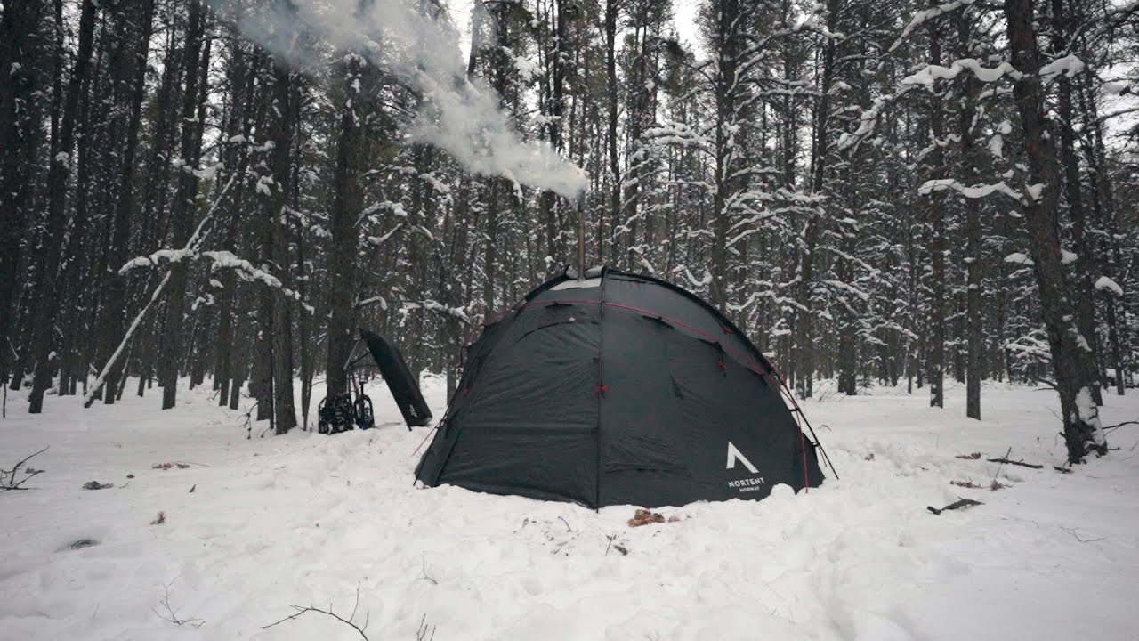 First Time Winter Camping in a Hot Tent