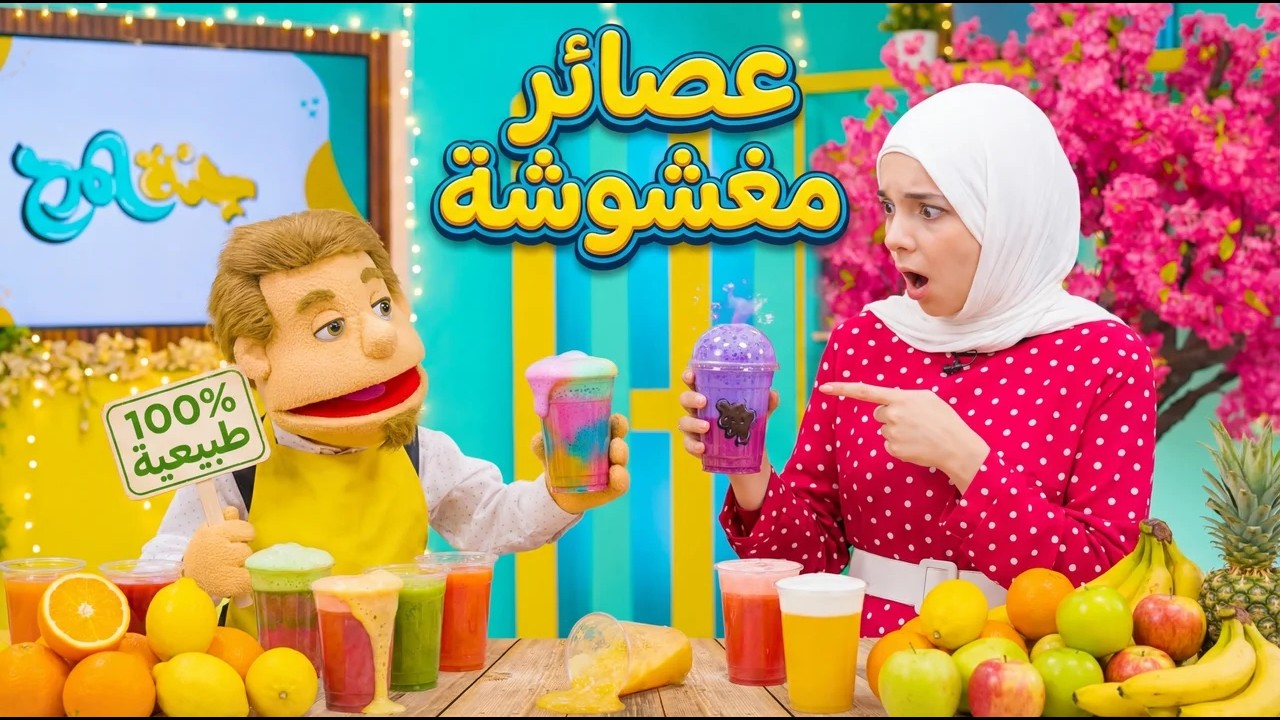 عصائر مغشوشة كيف يستخدم هادي الصبغات في العصير ؟ #جنة_المرح
