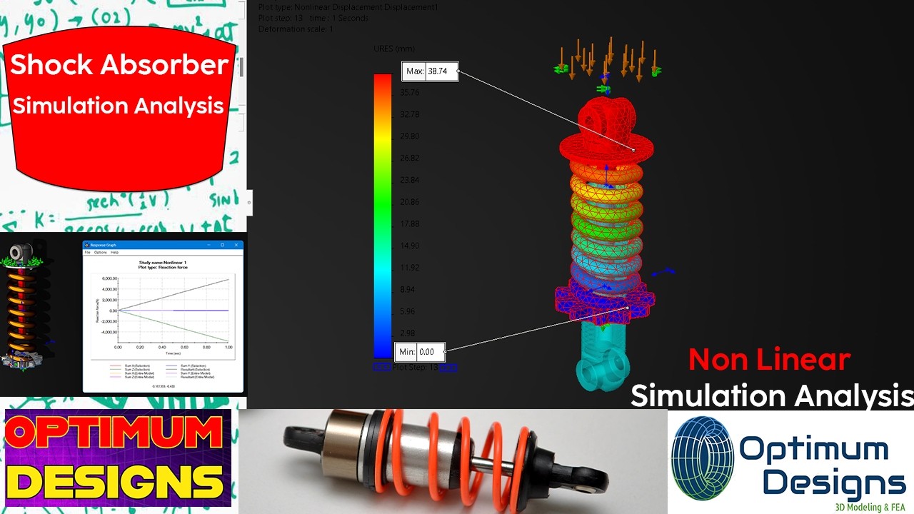 SolidWorks Tutorial ~ How to simulate Motor Cycle Shock Absorber #solidworkstutorial #drawing #tips