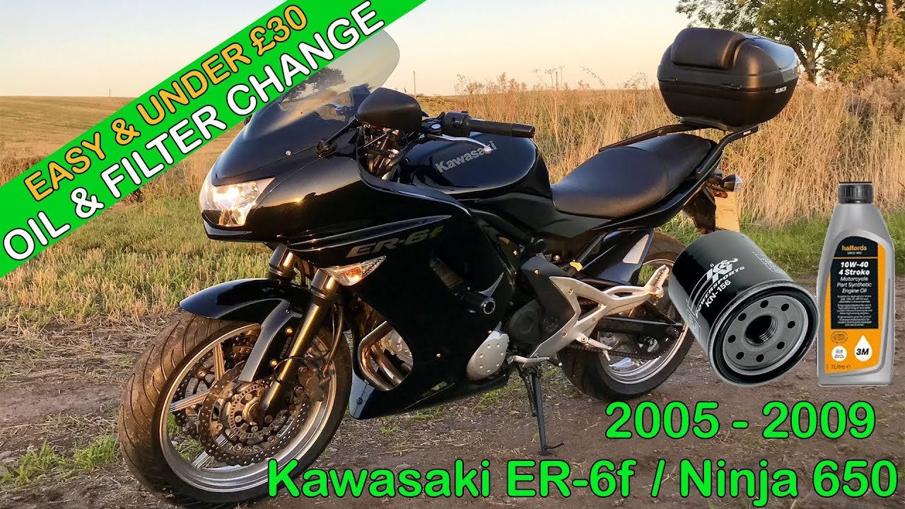 Motorcycle Oil & Filter change | Kawasaki ER-6f / Ninja 650R | How To Service Your Motorbike