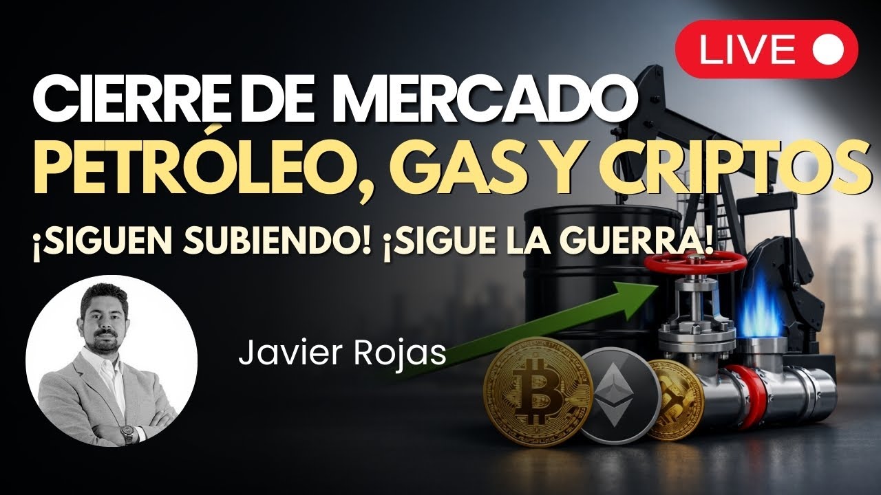 Petróleo, Gas y Criptos ¡Siguen subiendo!.  EN VIVO 🔴 Cierre del Mercado  | Market Close en Español