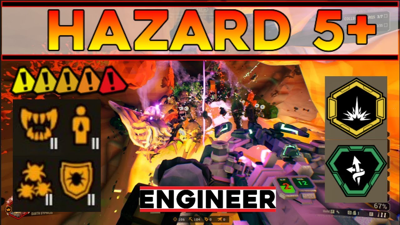 Hazard 5+ All Modifiers True Solo Engineer | Deep Rock Galactic