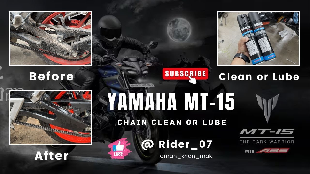Yamaha MT-15 Chain Clean or Lube || Clean and lubricate the chain at home || @Rider_07 #mt15