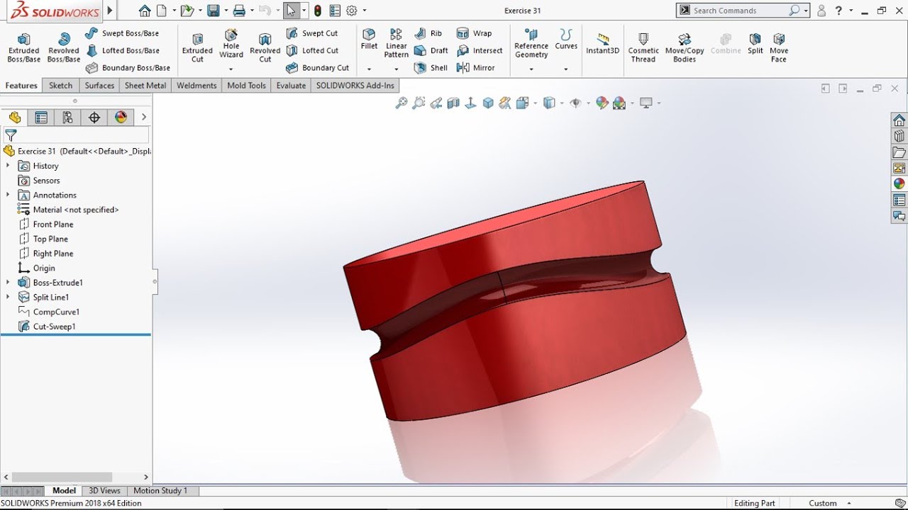 Упражнение 31 Solidworks (Barrel CAM) [Учебник для начинающих]