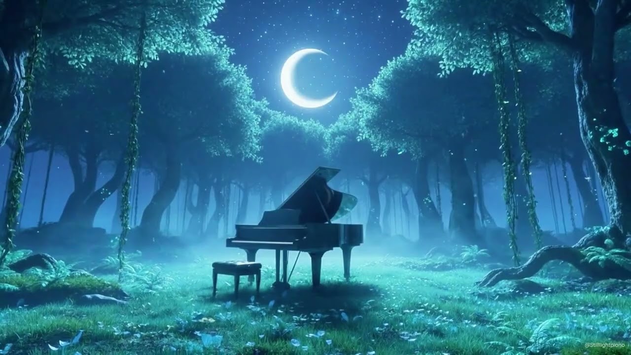 Soft Piano Music for Sleep 🌙 | 2 Hours of Moonlit Forest Piano for Deep Rest