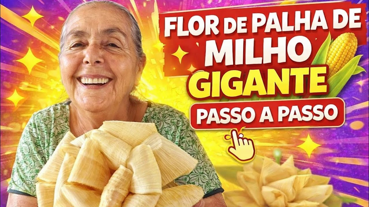 Como fazer uma flor de palha de milho gigante passo a passo linda 
