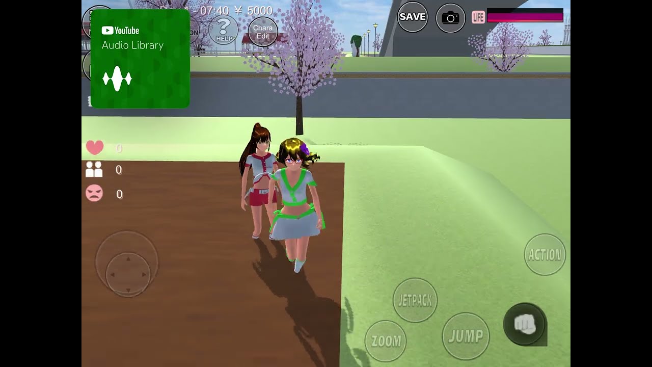Two girls run in mud with their cheerleader outfits