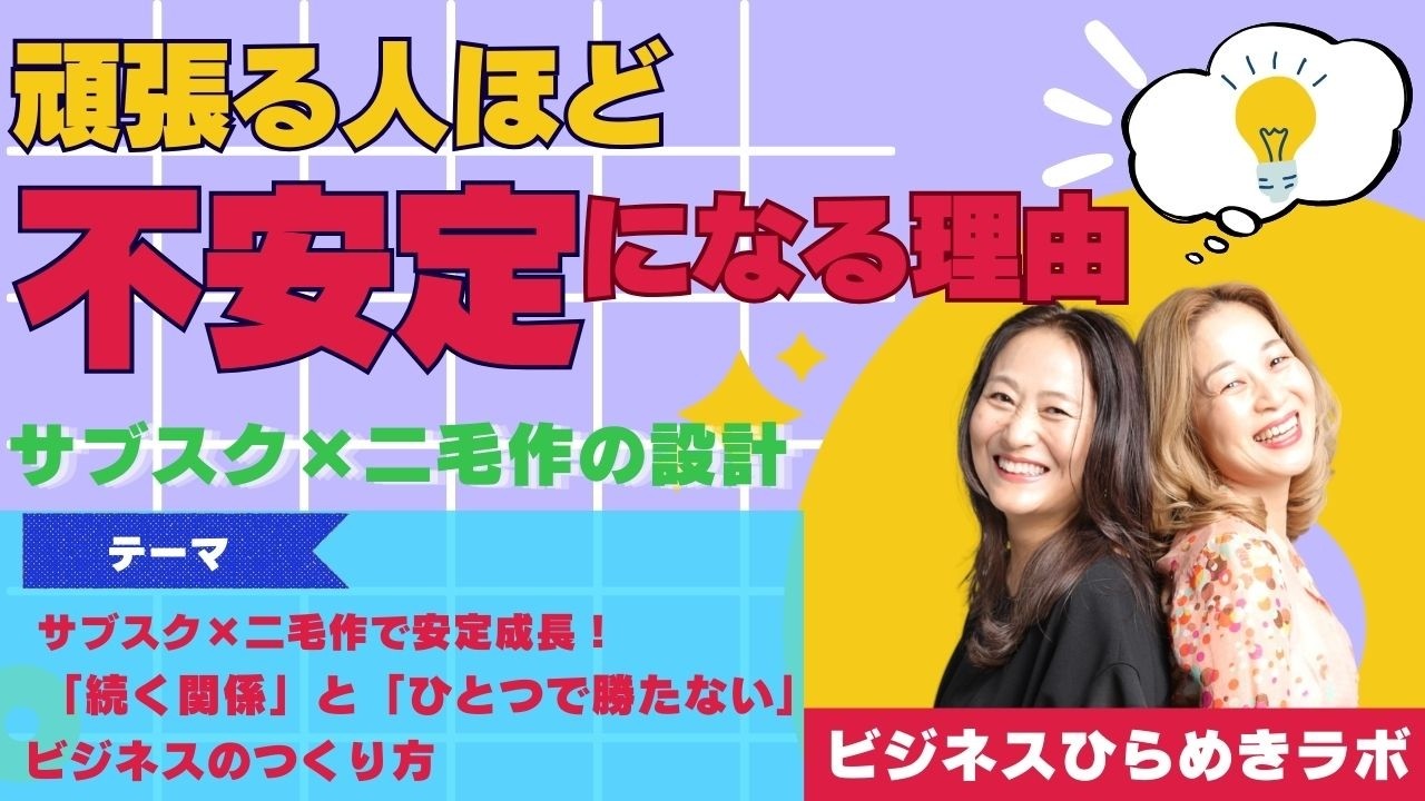#130【ビジネスひらめきラボ】　#8サブスク×二毛作で安定成長！ 「続く関係」と「ひとつで勝たない」ビジネスのつくり方