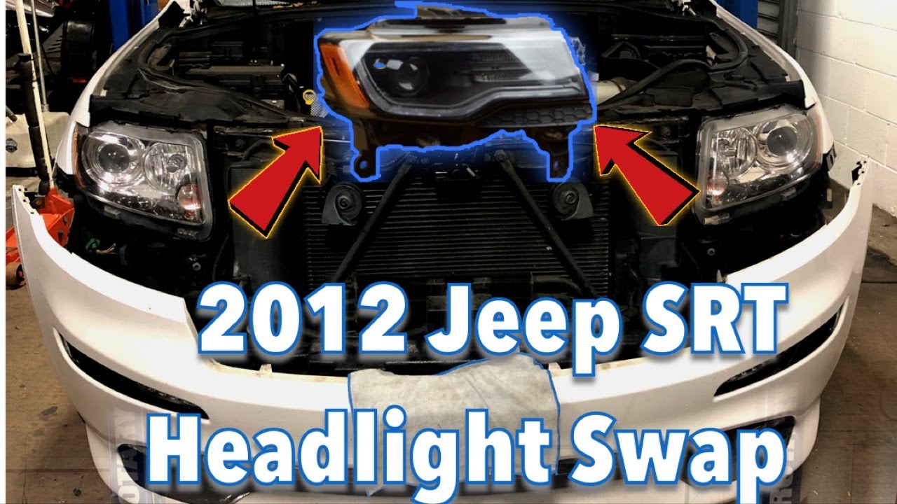 ⚠️ 2012 Jeep Grand Cherokee Headlight Swap to 2014 SRT (Bi-Xenon DRL LED) installed
