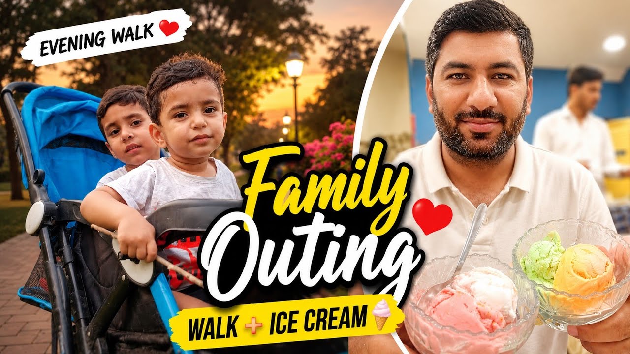 Evening Walk with Kids ❤️ Family Ice Cream Date | Simple Pakistani Family Vlog