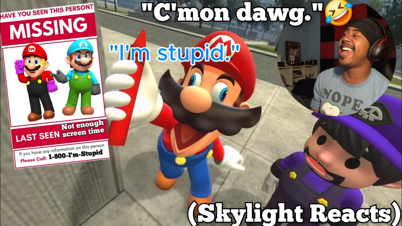 Всё это ради ночёвки | SMGF: SMG4 и перекрашенные версии Марио | (Реакция Skylight)
