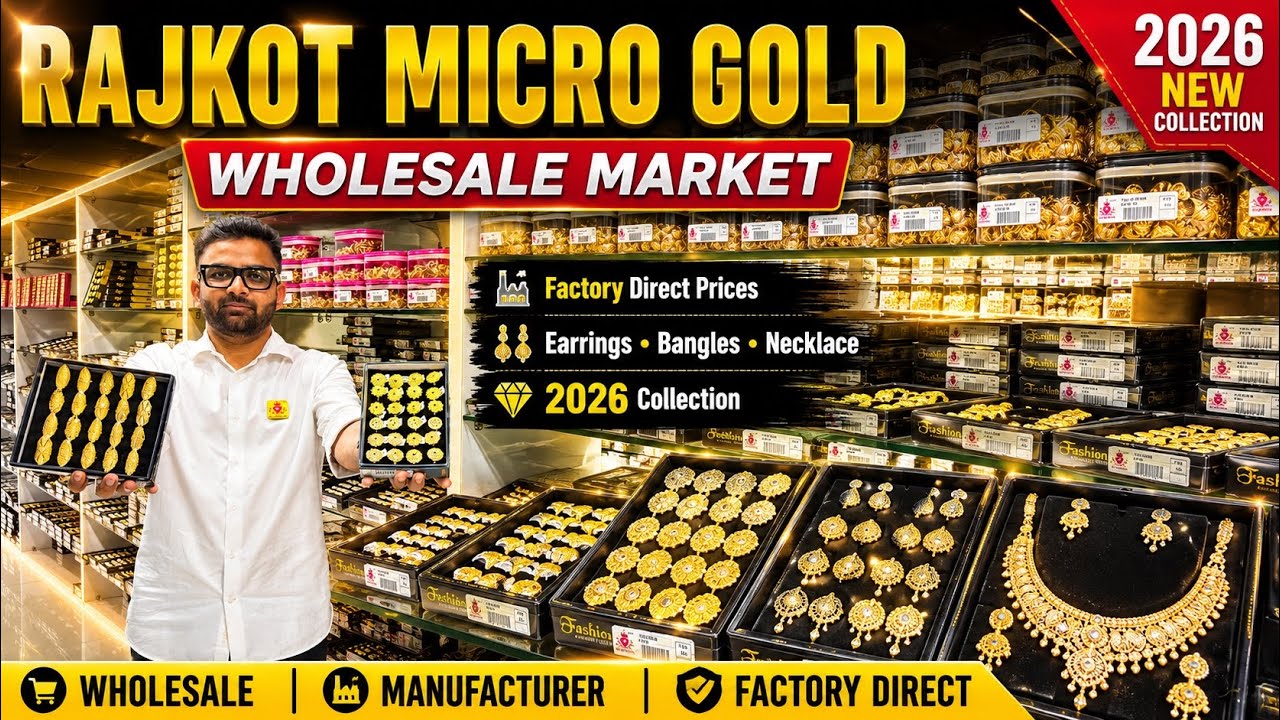 Rajkot Micro Gold Jewellery Manufacturer, Earrings, Necklace, Bangles Wholesale Market Raj Imitation