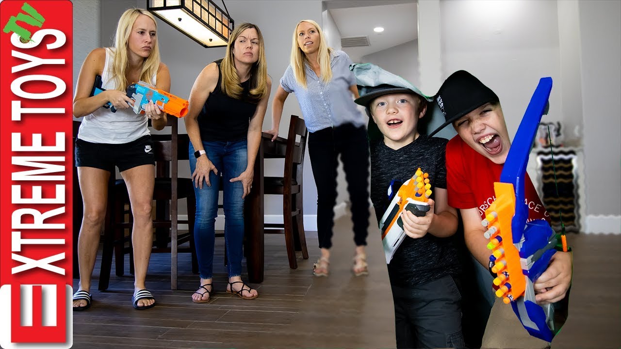 Invisible Cloak Joke Part 2! Sneak Attack Squad Vs. Family Nerf Battle