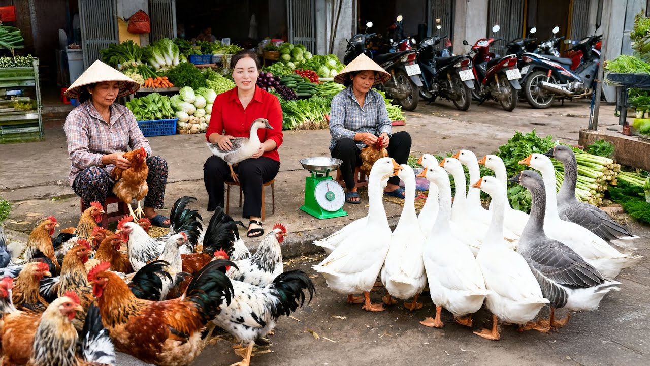 1088 Days Havesting Many Chicken, Ducks,Cabbage and Bananas, Go To Market Sell | Farm Farm TV