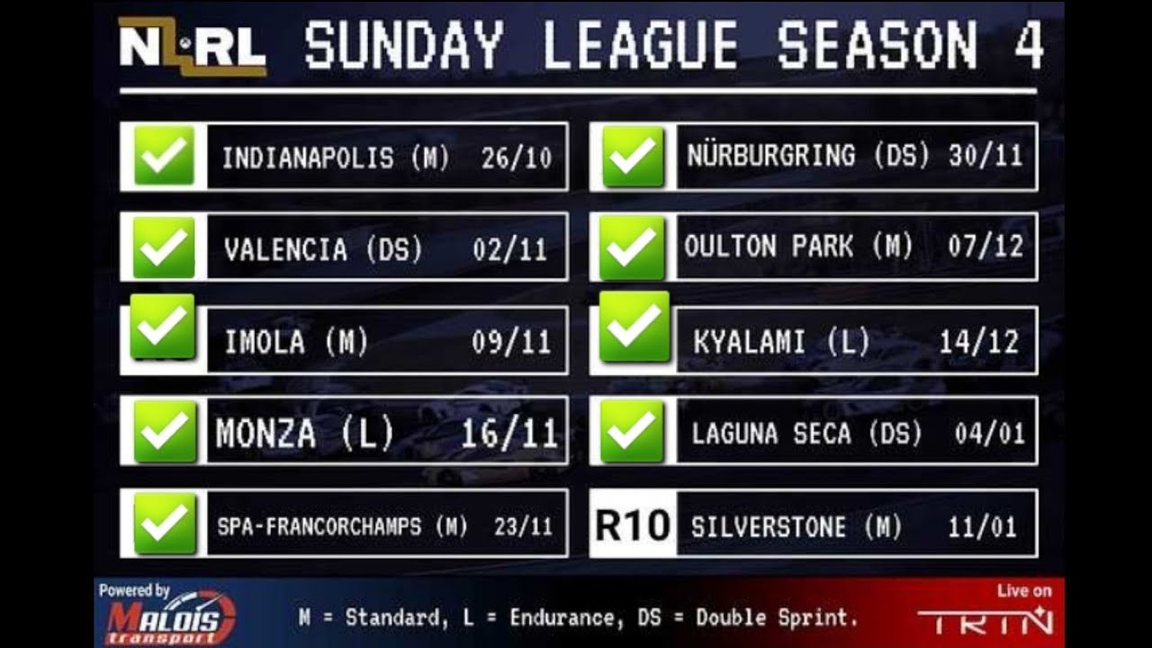 ⏯️ NLRL Sunday League S4 (Assetto Corsa Competizione) R9 #Playstation5 #Thesimgrid