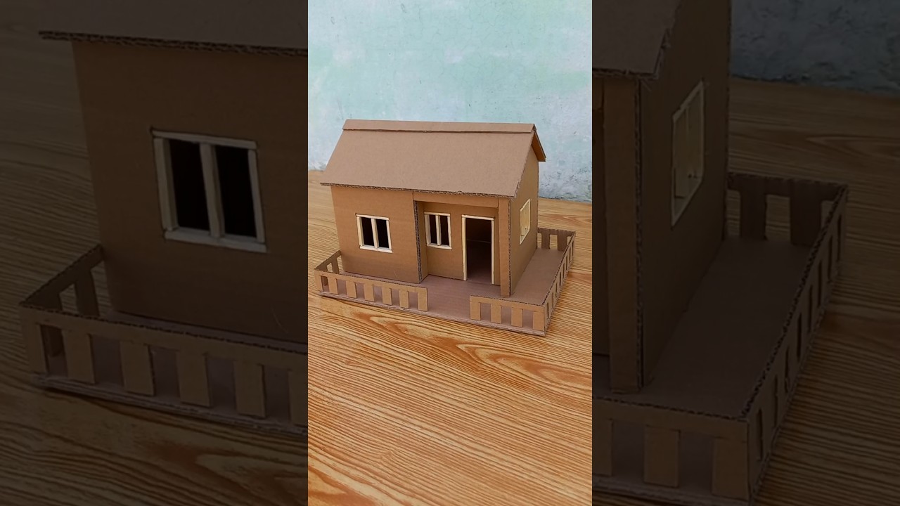 Small Cardboard House For School project | How To Make Cardboard House DIY Miniature Cardboard House
