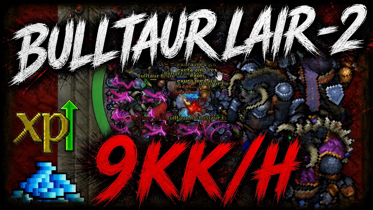 Tibia - EK 1550 Solo Hunt -  Bulltaur Lair -2  9kk/h (100%) + 2.3kk profit