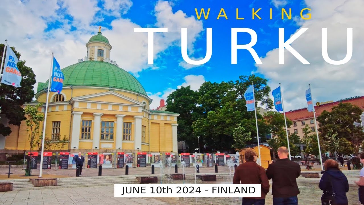 Walk in Turku City Centre, June 2024, Finland [4K] #slowtv