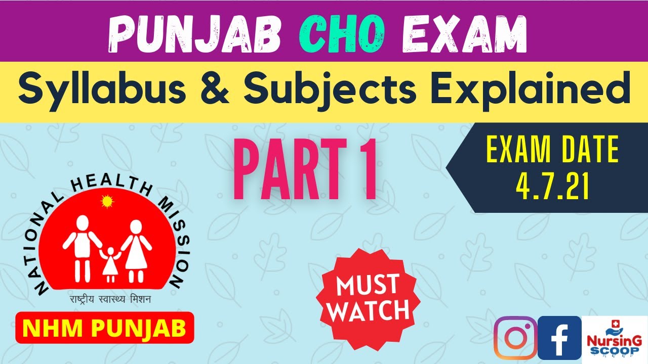 CHO Punjab Exam Syllabus discussion 2021 | BFUHS Preparation Community Health Officer I Must Watch