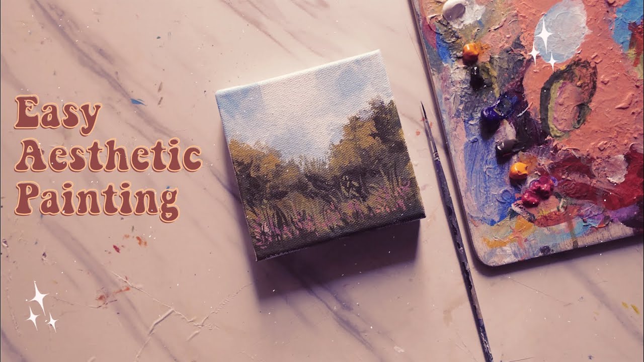 Easy Landscape Pianting | Aesthetic Acrylic Painting