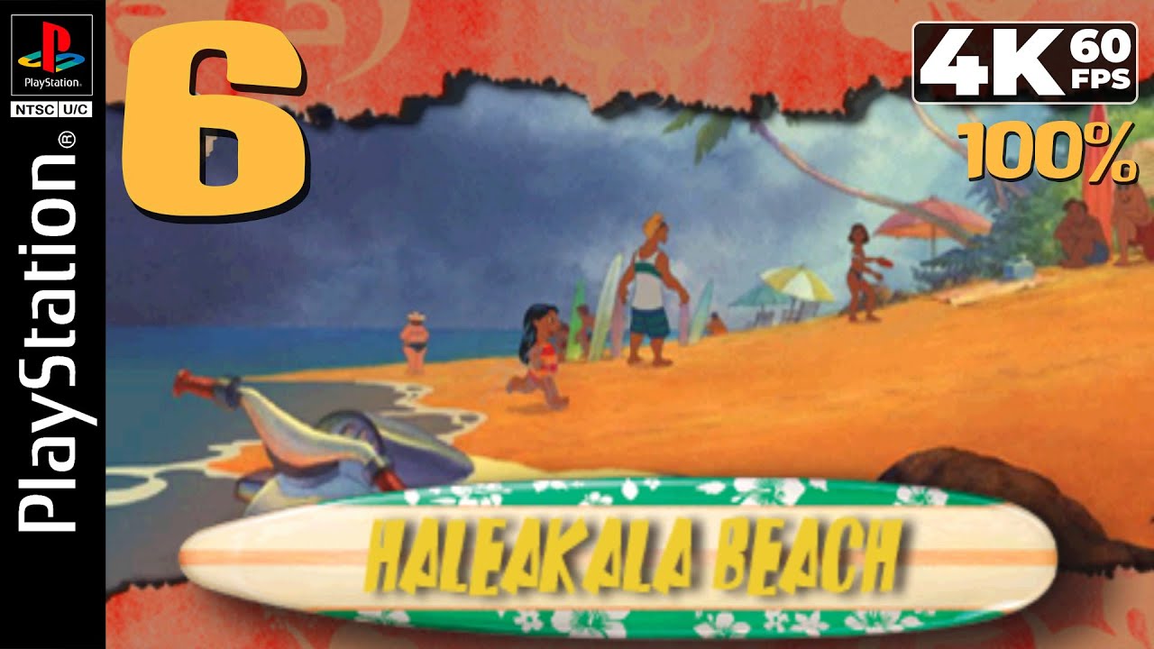Disney's Lilo & Stitch (PS1) - 4K60 Walkthrough (100%) Part 6 - Haleakala Beach