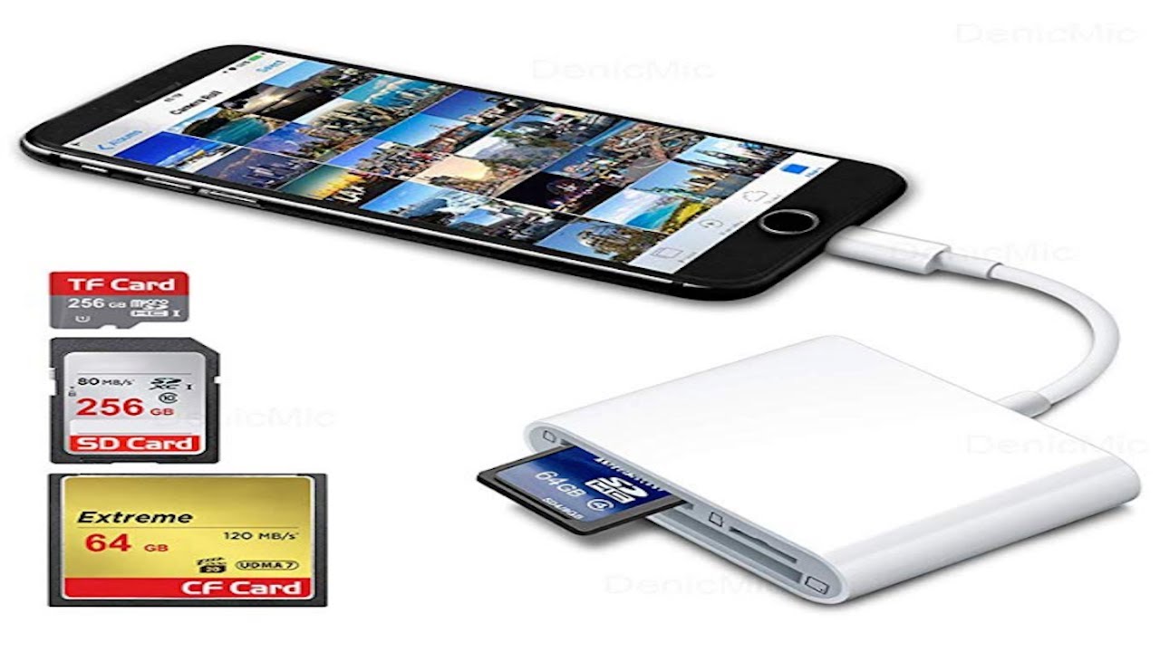Reviewing The DenicMic SD/CF Card Reader For iPhones, Etc. Works GREAT!