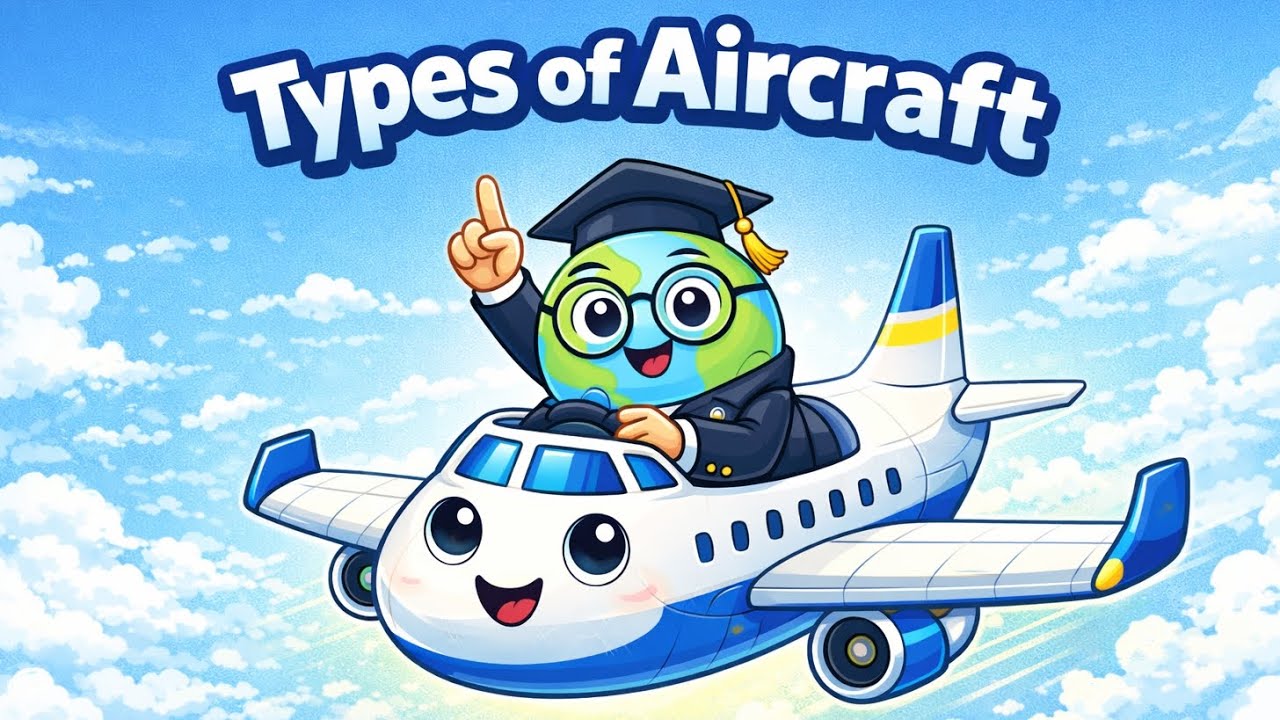 20 Types of Aircraft Names | 20 प्रकार के विमान | @Kids Study World