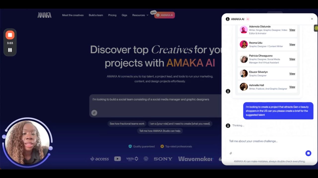 Introducing AMAKA AI  Streamlining Project Creation and Team Building